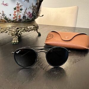 Ray Ban Polarized Round Double Bridge Sunglasses